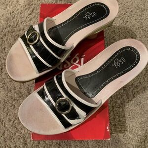 Women's Black and White Sandals